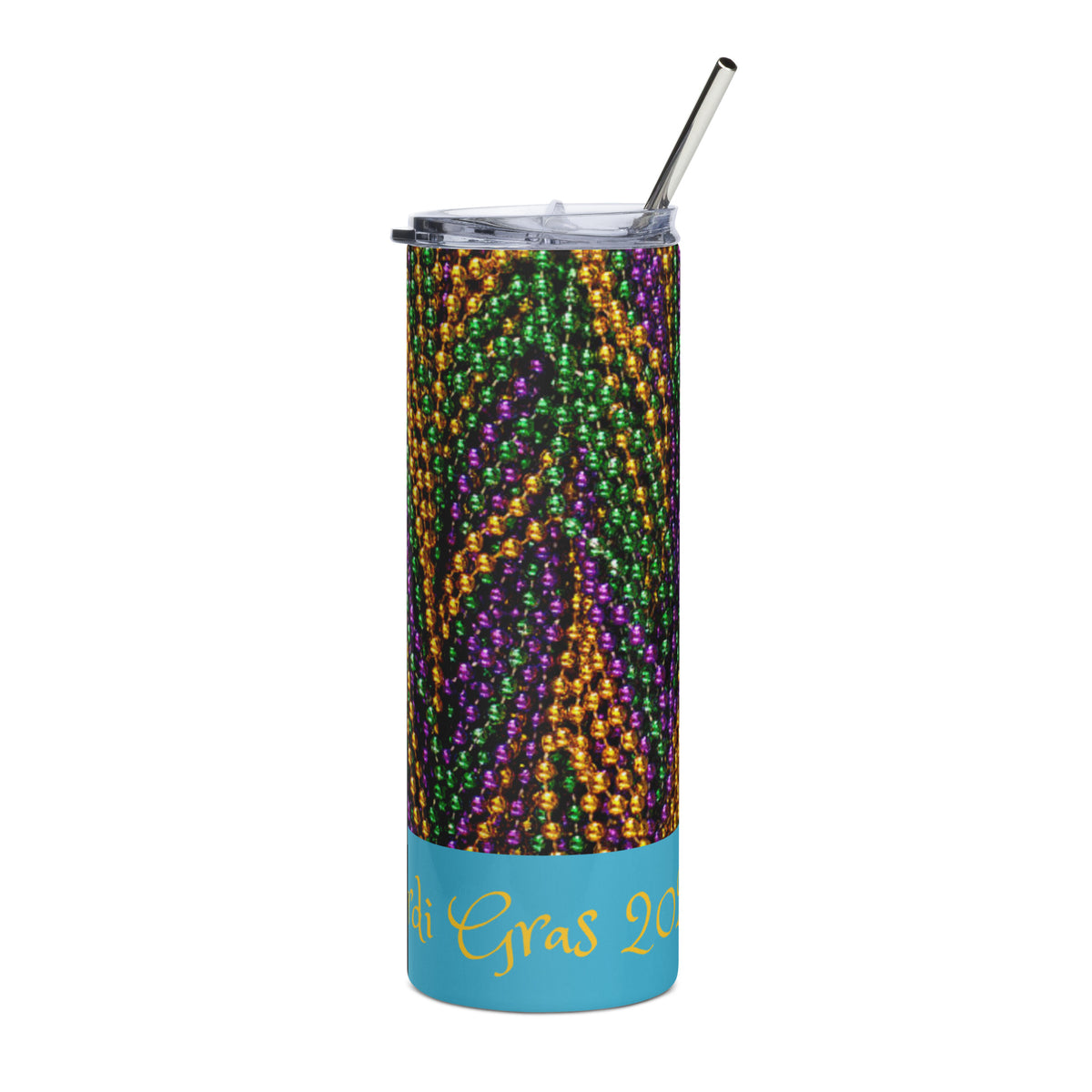 Mardi Gras 2023 Y'all! Bead BG BL Stainless Steel Tumbler