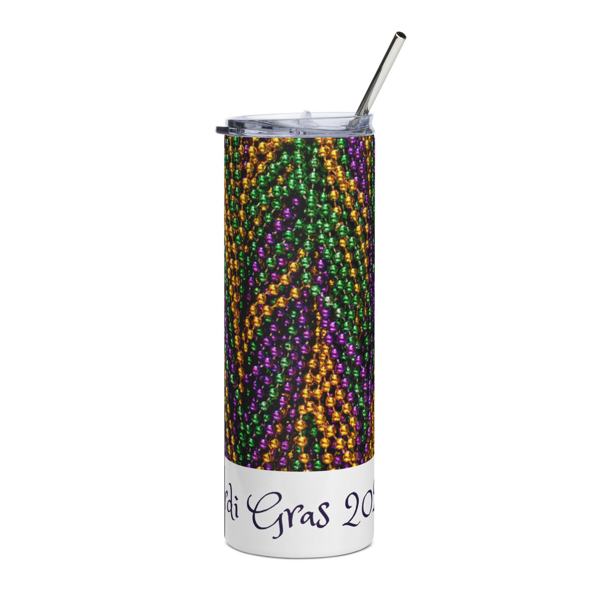 Mardi Gras 2023 Y'all! Bead BG WT Stainless Steel Tumbler