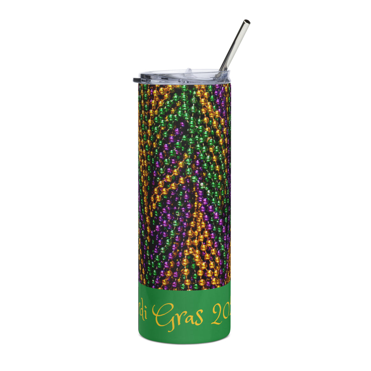 Mardi Gras 2023 Y'all! Bead BG GR Stainless Steel Tumbler