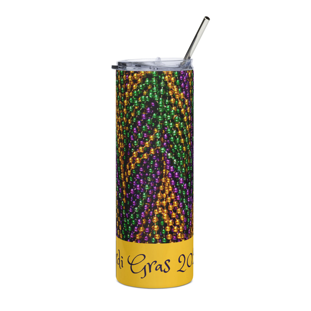 Mardi Gras 2023 Y'all! Bead BG YW Stainless Steel Tumbler