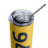 Load image into Gallery viewer, 1776 Yellow/Navy Stainless Steel Tumbler
