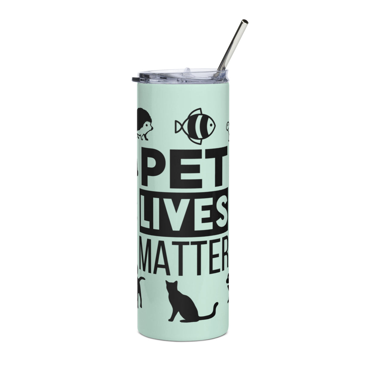 Pet Lives Matter Stainless Steel Tumbler Mint BKG