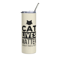 Load image into Gallery viewer, Cat Lives Matter Stainless Steel Tumbler LTYW BKG
