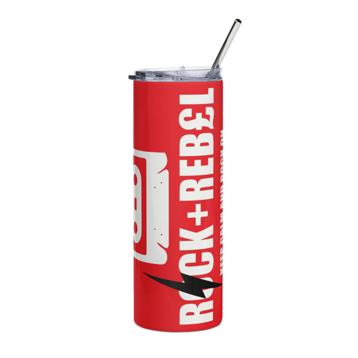 Rock+Reb£llion Cassette Side-A Stainless Steel Tumbler - Red