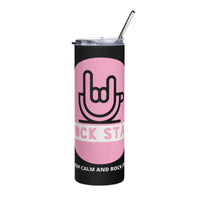 Load image into Gallery viewer, Rock+Reb£llion Rock Star Stainless Steel Tumbler - Black/Pink

