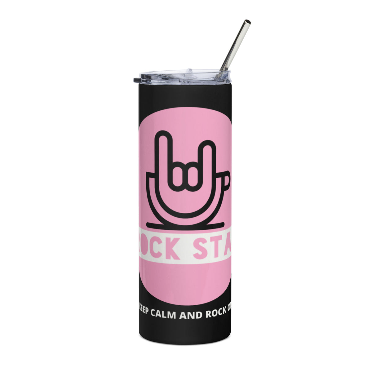 Rock+Reb£llion Rock Star Stainless Steel Tumbler - Black/Pink