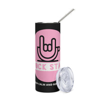 Load image into Gallery viewer, Rock+Reb£llion Rock Star Stainless Steel Tumbler - Black/Pink
