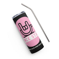 Load image into Gallery viewer, Rock+Reb£llion Rock Star Stainless Steel Tumbler - Black/Pink
