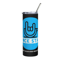 Load image into Gallery viewer, Rock+Reb£llion Rock Star Stainless Steel Tumbler - Black/Blue
