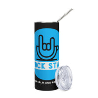 Load image into Gallery viewer, Rock+Reb£llion Rock Star Stainless Steel Tumbler - Black/Blue
