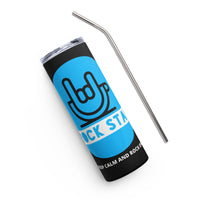 Load image into Gallery viewer, Rock+Reb£llion Rock Star Stainless Steel Tumbler - Black/Blue
