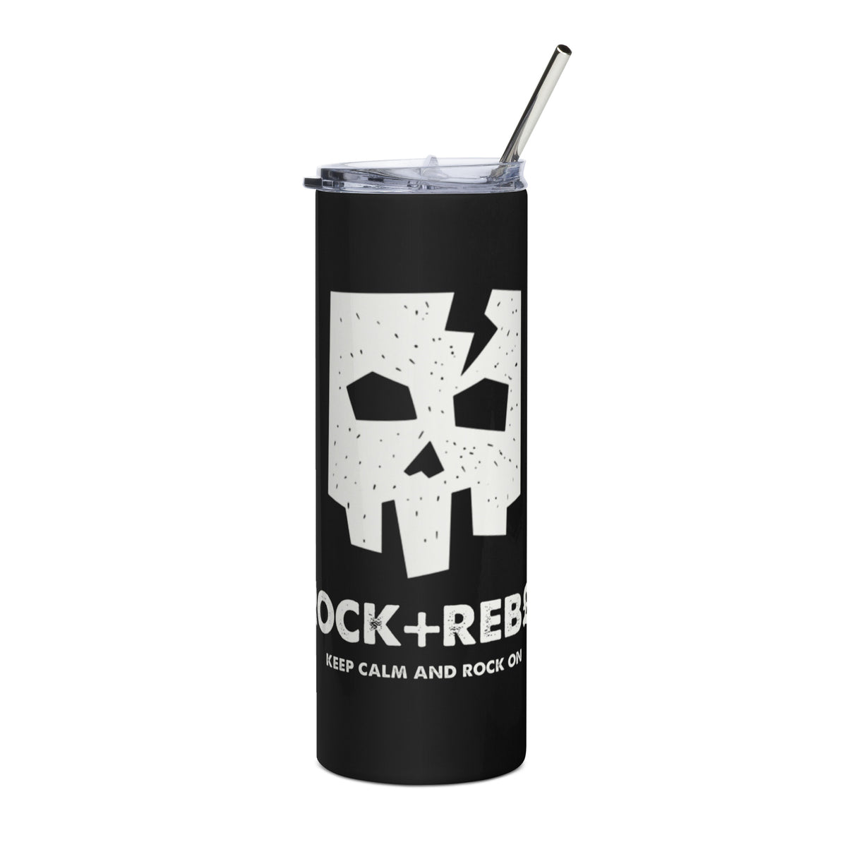 Rock+Reb£llion Cracked Mask Stainless Steel Tumbler - White