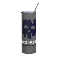 Load image into Gallery viewer, Rock+Reb£llion Cracked Mask Steel Tumbler - Blue/White
