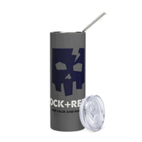 Load image into Gallery viewer, Rock+Reb£llion Cracked Mask Steel Tumbler - Blue/White
