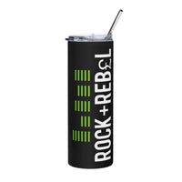 Load image into Gallery viewer, Rock+Reb£llion EQ Verde Stainless Steel Tumbler - Black

