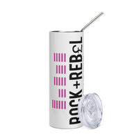 Load image into Gallery viewer, Rock+Reb£llion EQ Fucsia Stainless Steel Tumbler - White
