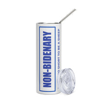 Load image into Gallery viewer, Non-Bidenary White/Blue Stainless Steel Tumbler
