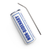 Load image into Gallery viewer, Non-Bidenary White/Blue Stainless Steel Tumbler
