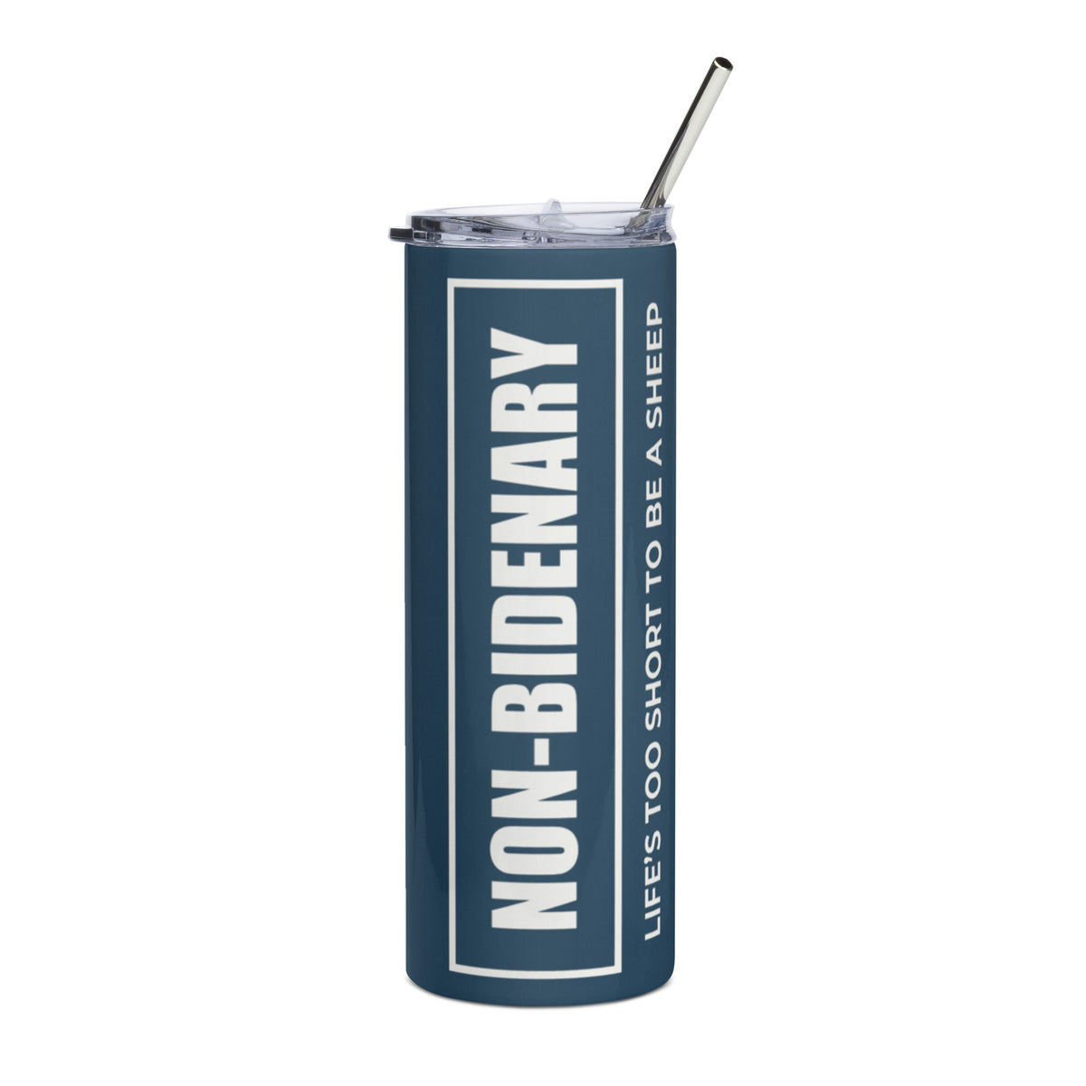 Non-Bidenary Blue/White Stainless Steel Tumbler