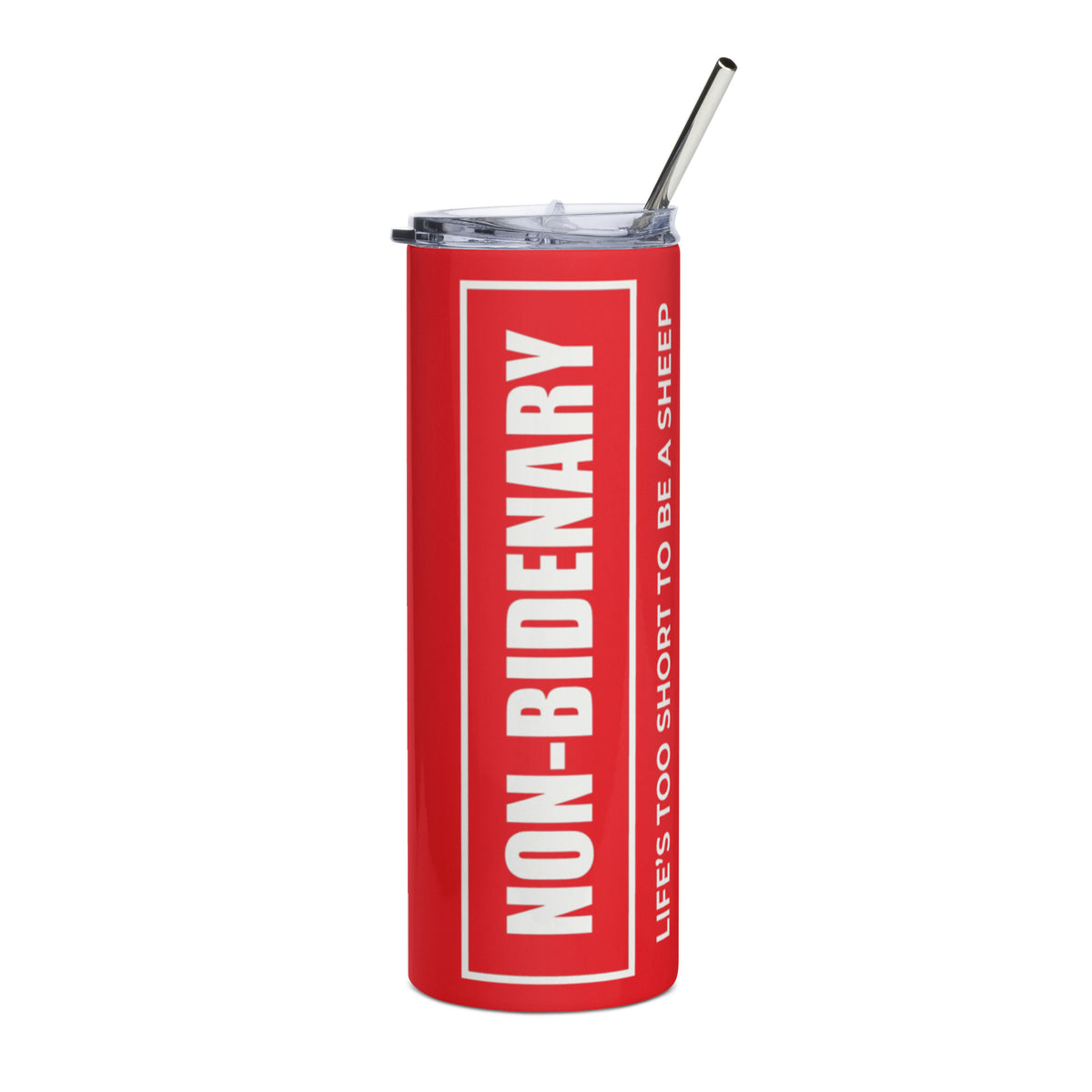 Non-Bidenary Red/White Stainless Steel Tumbler