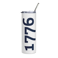 Load image into Gallery viewer, 1776 White/Navy Stainless Steel Tumbler
