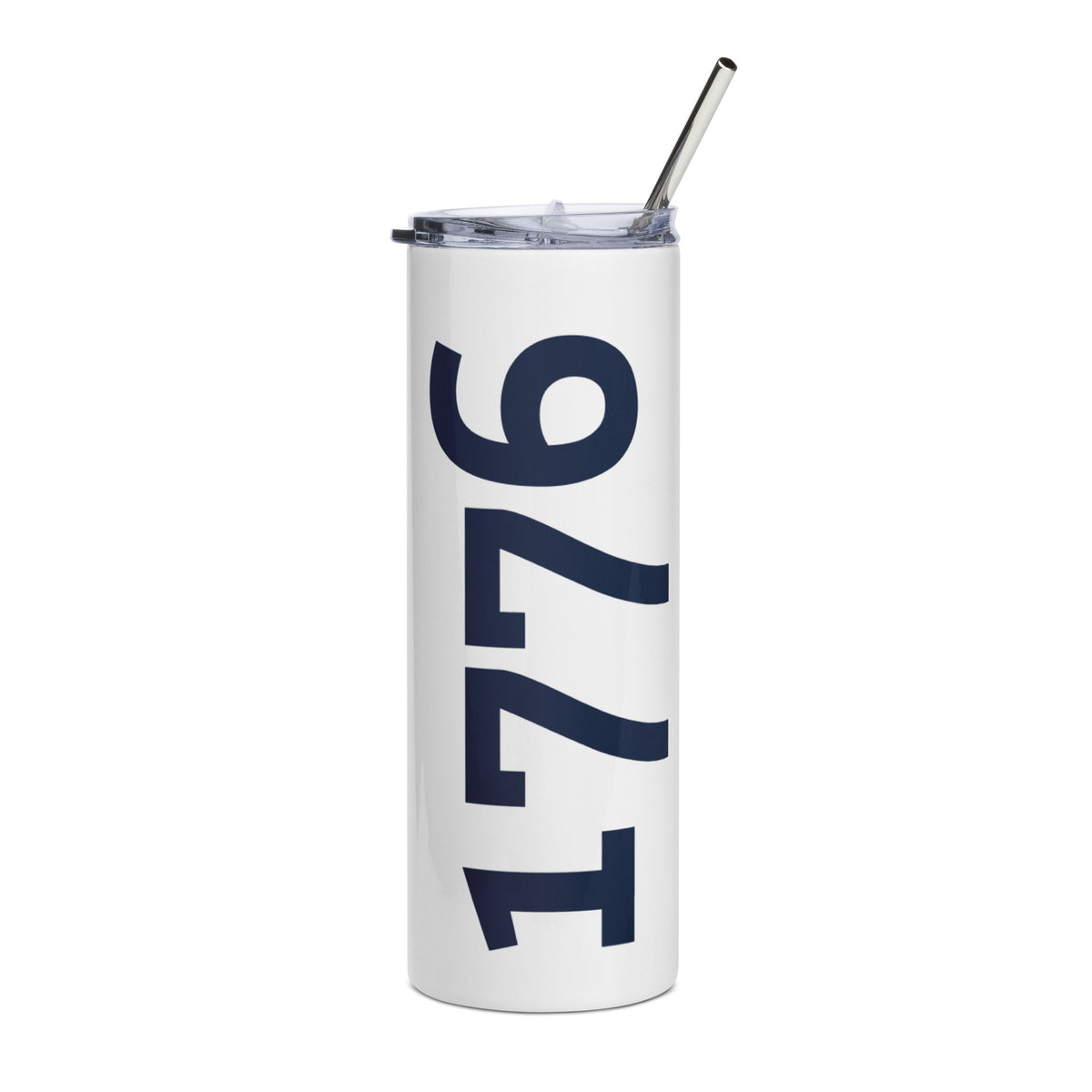 1776 White/Navy Stainless Steel Tumbler