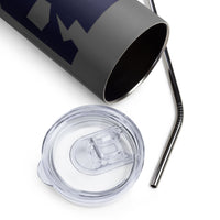 Load image into Gallery viewer, Rock+Reb£llion Cracked Mask Steel Tumbler - Blue/White
