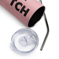 Load image into Gallery viewer, Mama&#39;s A Bad B*tch Pink/Black Stainless Steel Tumbler
