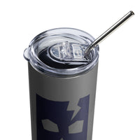 Load image into Gallery viewer, Rock+Reb£llion Cracked Mask Steel Tumbler - Blue/White
