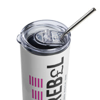 Load image into Gallery viewer, Rock+Reb£llion EQ Fucsia Stainless Steel Tumbler - White
