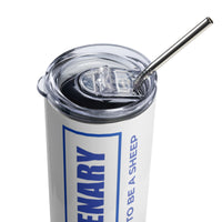 Load image into Gallery viewer, Non-Bidenary White/Blue Stainless Steel Tumbler

