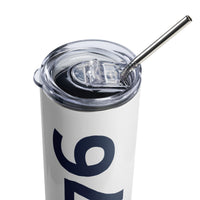 Load image into Gallery viewer, 1776 White/Navy Stainless Steel Tumbler
