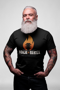 Load image into Gallery viewer, Rock+Reb£llion Flaming Guitar LG Men&#39;s T-Shirt
