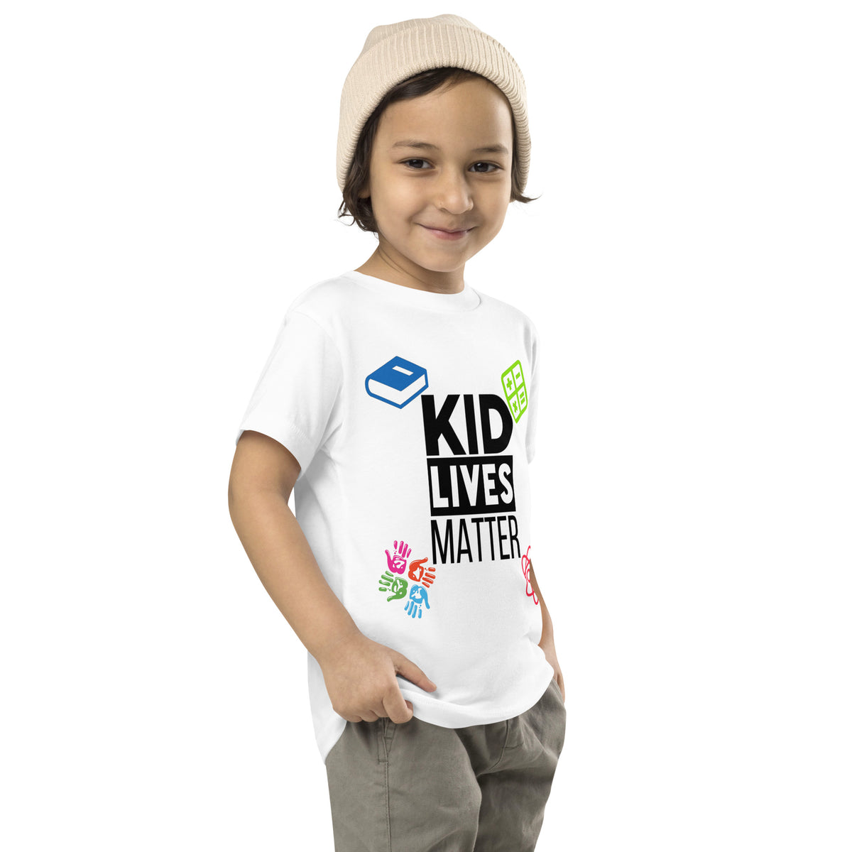 Toddler Kid Lives Matter Short Sleeve T-Shirt - White