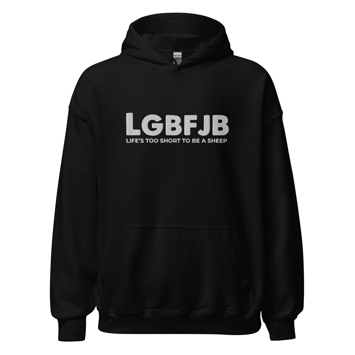 Let's Go B.... F*JB White Embroidered Unisex Hoodie