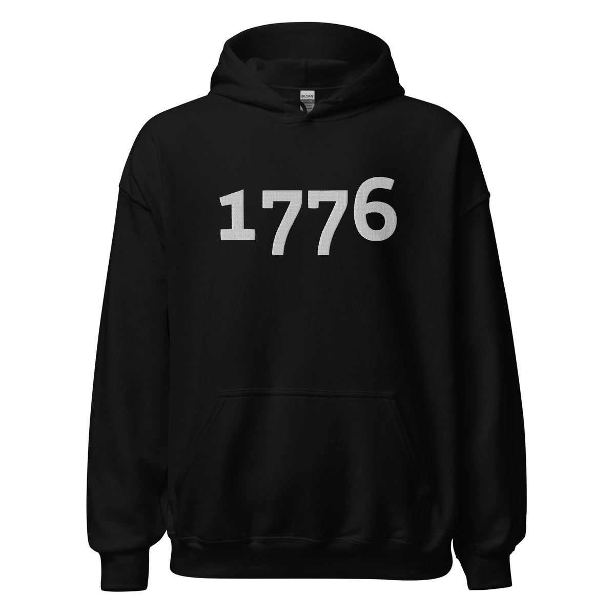 1776 White Embroidered Unisex Hoodie