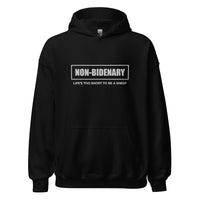 Load image into Gallery viewer, Non-Bidenary White Embroidered Unisex Hoodie
