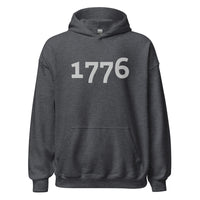Load image into Gallery viewer, 1776 White Embroidered Unisex Hoodie
