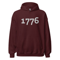 Load image into Gallery viewer, 1776 White Embroidered Unisex Hoodie
