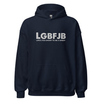 Load image into Gallery viewer, Let&#39;s Go B.... F*JB White Embroidered Unisex Hoodie
