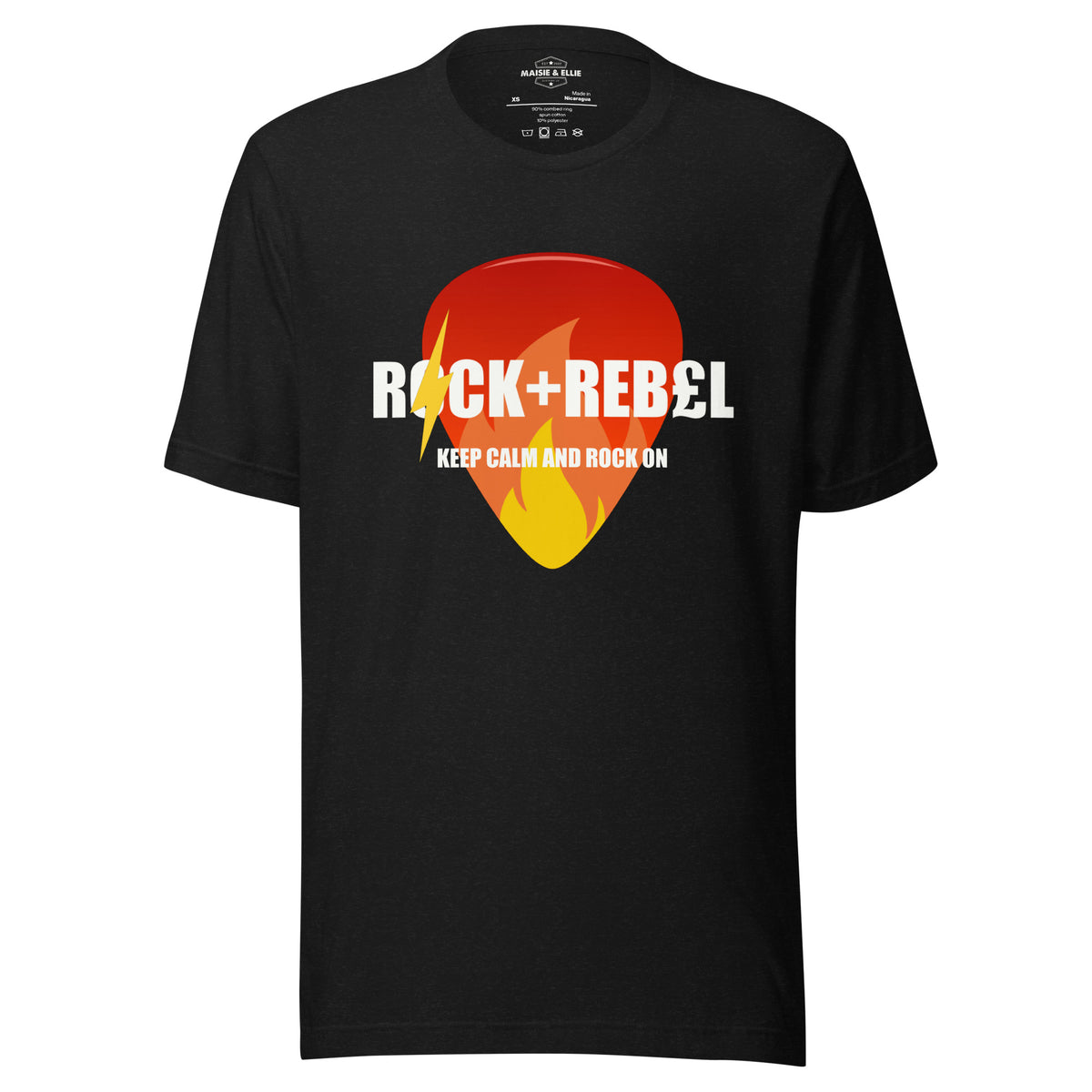 Rock+Reb£llion Flaming Pick LG Men's T-Shirt