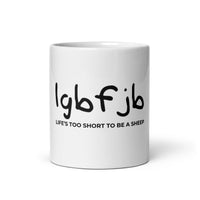 Load image into Gallery viewer, Let&#39;s Go B.... F*JB Kid Script White Glossy 11oz. Mug
