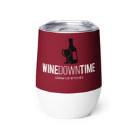 Load image into Gallery viewer, Wine Down Time Wine Tumbler  BUR BKWHTG
