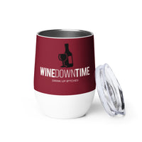 Load image into Gallery viewer, Wine Down Time Wine Tumbler  BUR BKWHTG
