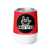 Load image into Gallery viewer, Rock Star Wine Tumbler RD BKWTG
