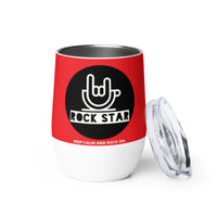 Load image into Gallery viewer, Rock Star Wine Tumbler RD BKWTG
