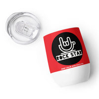Load image into Gallery viewer, Rock Star Wine Tumbler RD BKWTG
