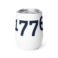 Load image into Gallery viewer, 1776 White/Navy Wine Tumbler
