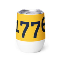 Load image into Gallery viewer, 1776 Yellow/Navy Wine Tumbler
