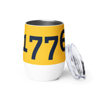 Load image into Gallery viewer, 1776 Yellow/Navy Wine Tumbler
